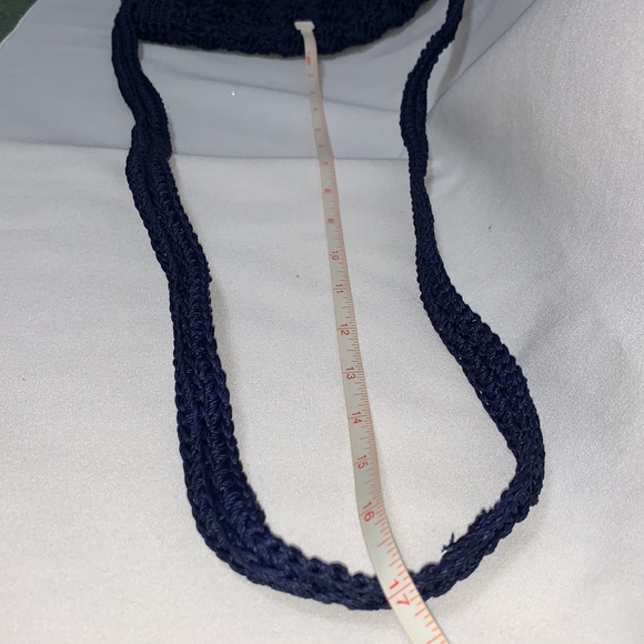 Dark blue crocheted purse made in Japan. - Picture 3 of 10